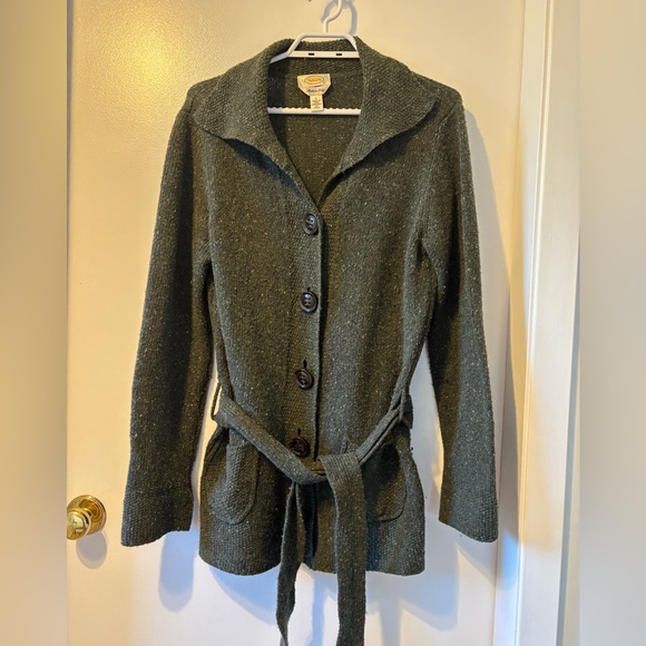 Talbots Sweaters - Talbots Wool Olive Green Italian Cardigan Sweater